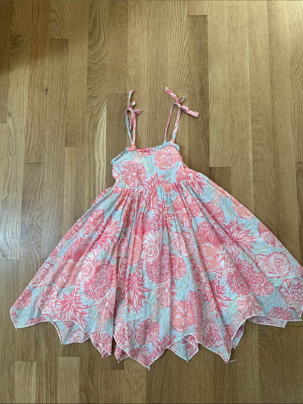 Tommy Bahama Pink Floral Tie-Shoulder Sundress for Girls